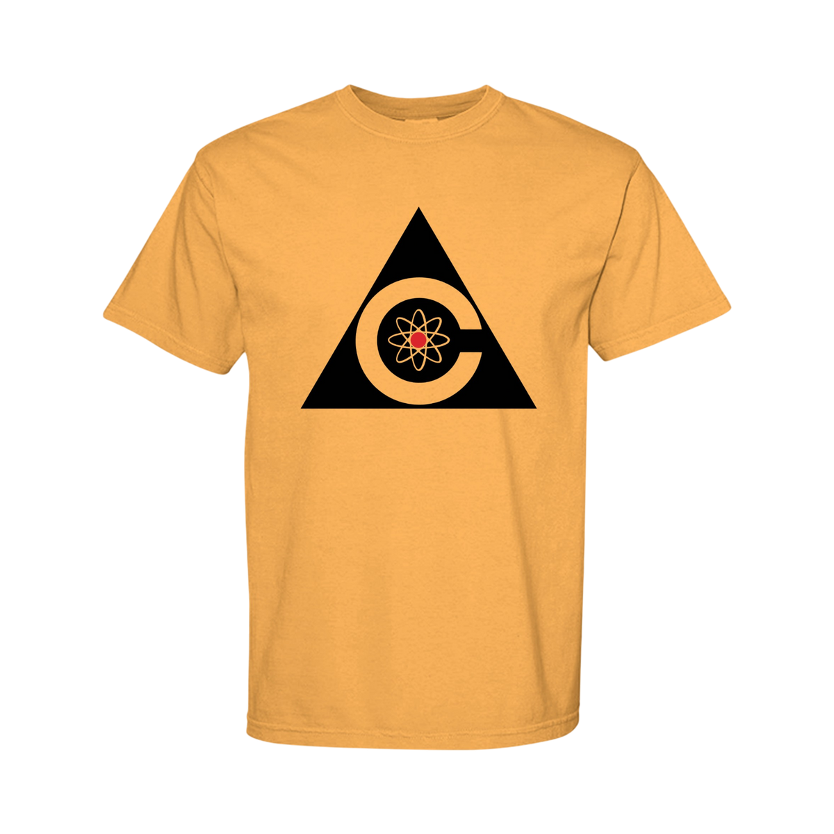 ndm:1132835 Bright Orange Colossus: The Forbin Project - Comfort Colors Shirt with Shirt Color Center Chest Graphic Design